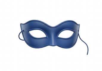 Blue masquerade mask isolated on transparent background