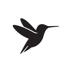 Obraz premium Silhouette of a Hummingbird in Flight