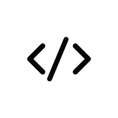 Obraz premium Code brackets vector icon for programming, web development, and digital coding design