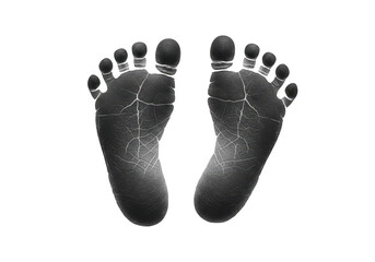 Baby footprint impression isolated on transparent background