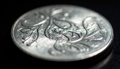 Close-up of Silver Guilloch? Disc with Swirling Pattern