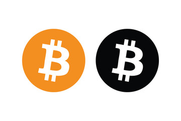 Bitcoin vector icon for cryptocurrency, blockchain technology, and digital money