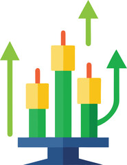 Vector of Bullish Candlestick Pattern With Green Arrow