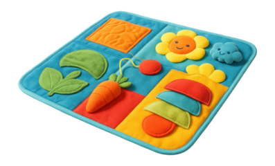 Pet play mat with interactive features