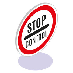 Conceptual sign to stop control and embrace freedom, isometric icon