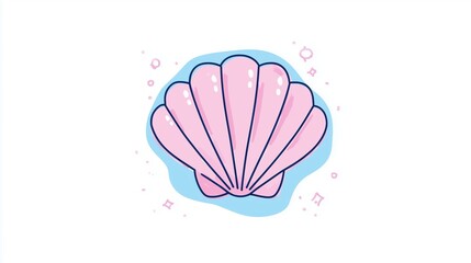 Charming Pink Seashell Illustrating Coastal Beauty with Soft Pastel Colors
