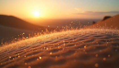 Obraz premium Golden Sand Dunes at Sunset – Arid Nature Background 
