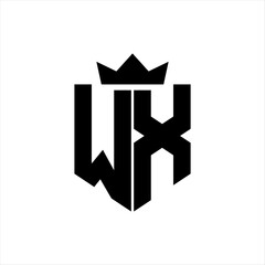 WX Vector image of a shield with a sharp geometric style and a pointed crown