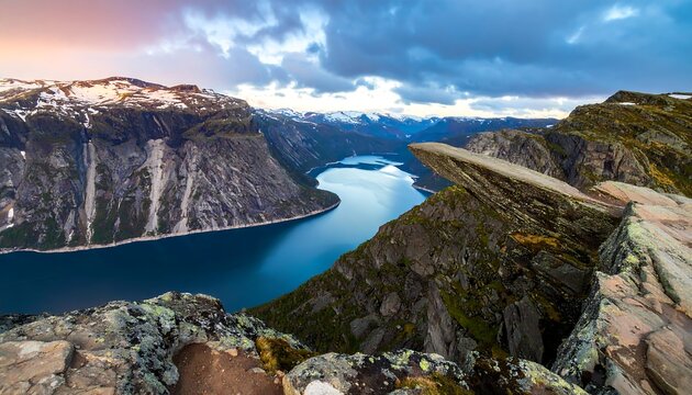 Scenic Fjord View from Preikestolen