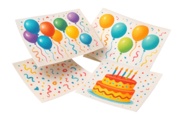 Birthday themed paper placemats with prints