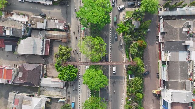 Aerial View of Urban Street.