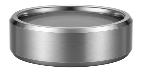 Titanium wedding band with beveled edges