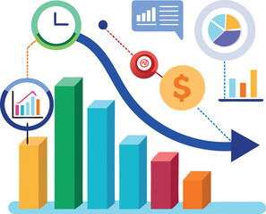 Vector of Financial Infographic Template Showing Growth