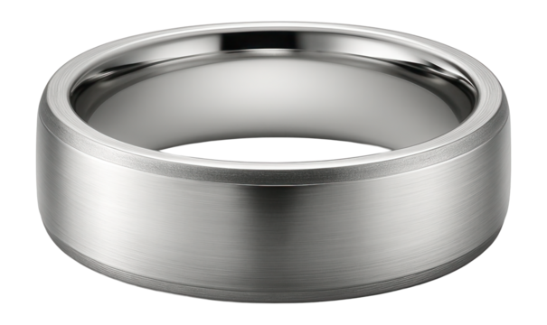 Palladium wedding band with brushed edges
