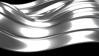 Abstract silver wavy metallic fabric