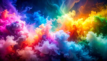 Vibrant Colorful Smoke Art in Swirling Patterns and Textures