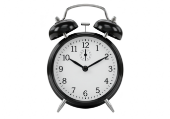 Alarm clock isolated on transparent background
