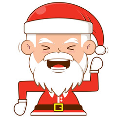 santa claus laughing face cartoon cute