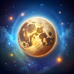 moon in sky at night background asset game 2d futu