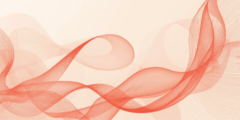 Red and pink abstract vector background with flowing wavy lines, perfect for wallpaper design and valentines decorations