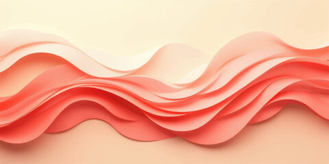 Abstract red and pink flowing waves pattern on a light background