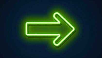 Bright Lime Green Neon Arrow Icon