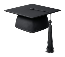 Graduation cap with charcoal tassel and flat square top