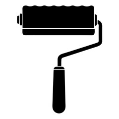 Paint Roller Silhouette Vector, Paint Tool Icon, Home Painting Vector, Minimal Roller Clipart

