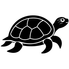 Turtle Vector Illustration, Minimalist Turtle Silhouette, Sea Turtle Icon, Bold Turtle Graphic