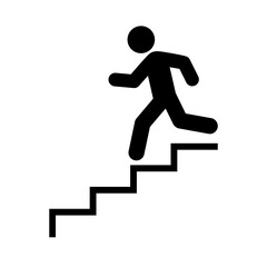 Stair down sign icon, Earthquake use stairs icon. Flat vector illustration design.