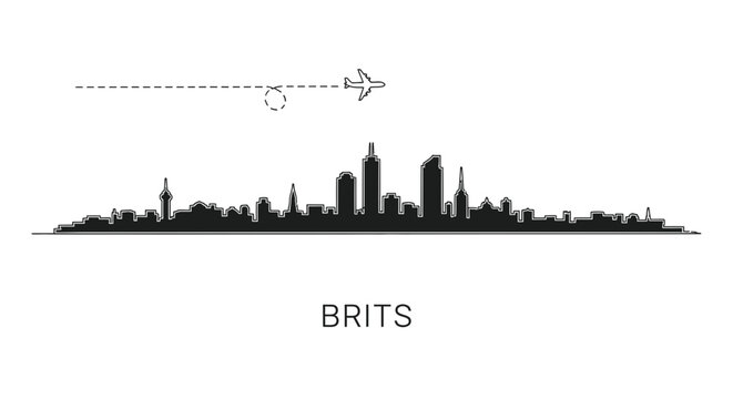 Brits South Africa City Skyline A Modern Vector Silhouette for Travel and Business