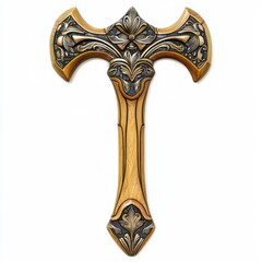 Art Nouveau hammer, elegant curves, decorative design, isolated on white background