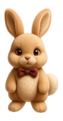 Obraz premium Plush rabbit toy with a bow tie and fluffy tail