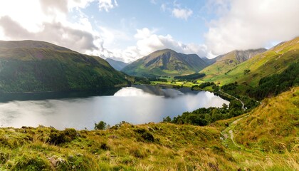 Scenic Lake View from Hilltop