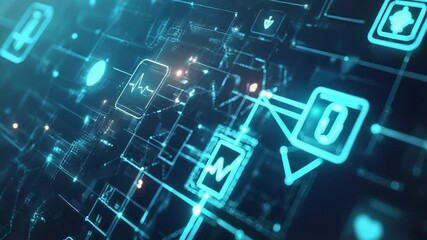 Futuristic interface displaying medical data and health monitoring information - Powered by Adobe