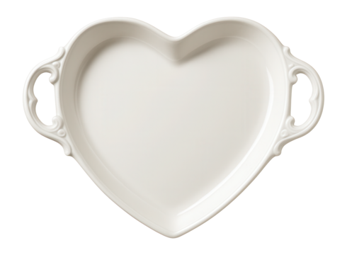 Heart-shaped serving platter with handles