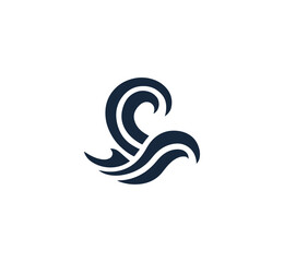 Naklejka premium Dark blue abstract water waves graphic