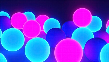 Floating Neon Orb Cluster Abstract Background