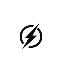 Lightning bolt symbol in circle graphic design