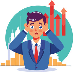 Vector of Investor Stressed Due to Market Loss