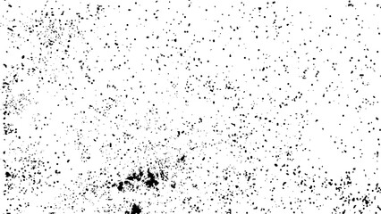 Distressed black texture. Dark grainy texture on white background. Rusted white effect. Grunge design elements. Vector illustration.