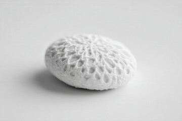 photorealistic ultraminimalist design featuring closeup of unique accessory placed on clean monochromatic surface