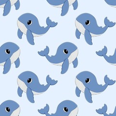 seamless pattern with whale cartoon
