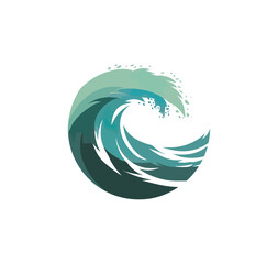 Naklejka premium Teal wave design for logo or background