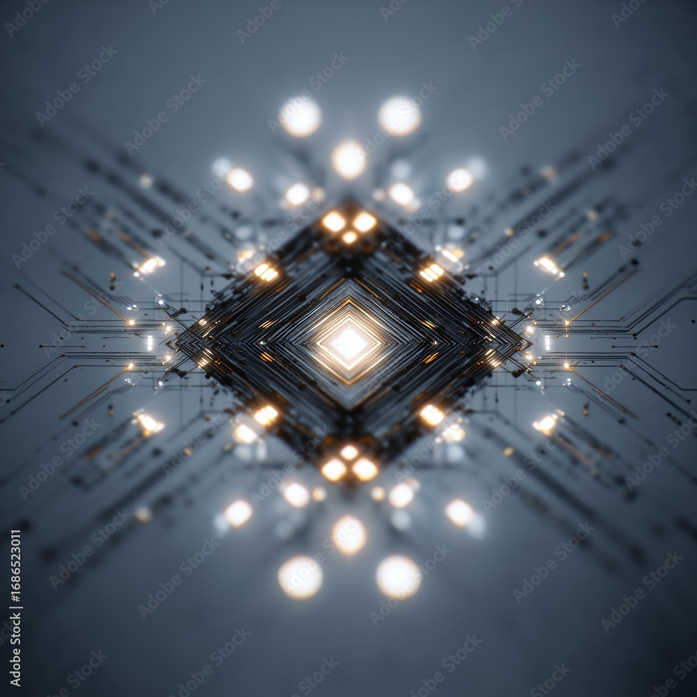 Aufkleber central core of technology: this image showcases a futuristic and technologically advanced core with