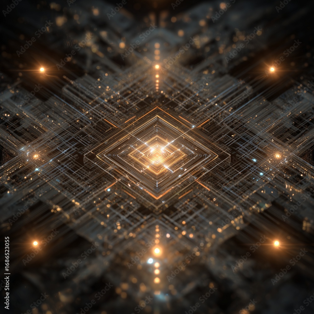Poster digital matrix of energy: a mesmerizing visual representation of digital energy flow, rendered with 
