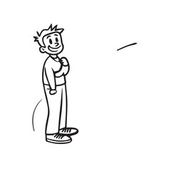 Handsome Man Black and White Illustration Vector Image Male Portrait Fashion Sketch Line Art Design