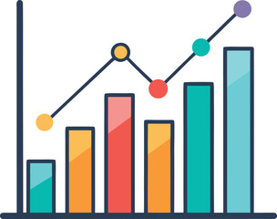 Vector Of Line Graph Showing Stock Growth