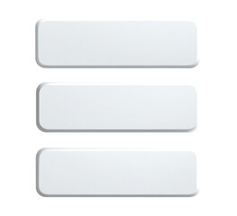 Obraz premium Three stacked, light gray rectangular buttons