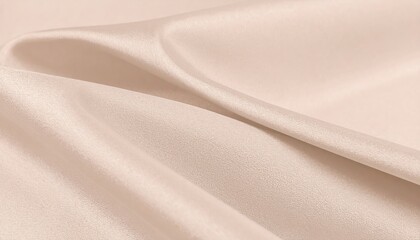 Soft Beige Cotton Sateen Fabric Texture with Subtle Ripple Drape